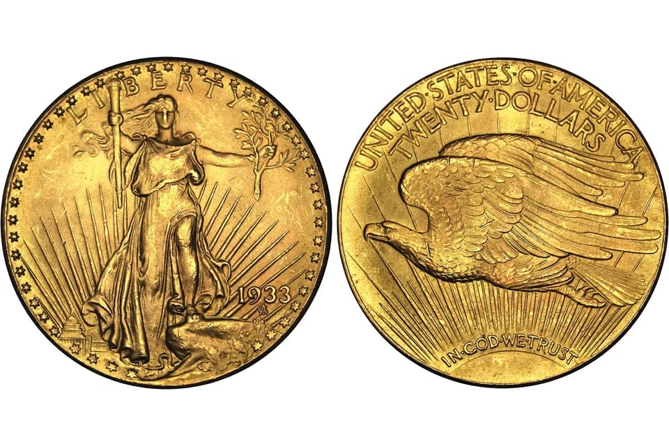 Doble águila Saint-Gaudens de 1933 - Moneda de oro de US $ 20