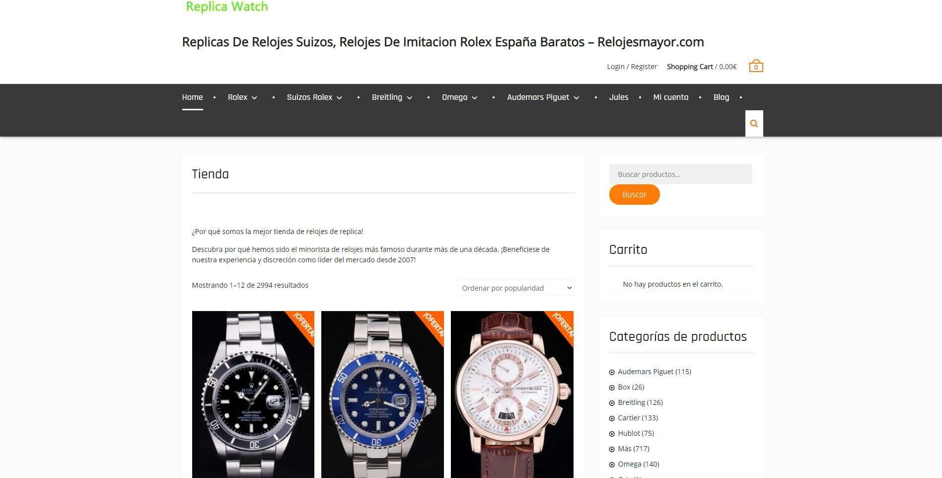 tiendas online de replicas de relojes